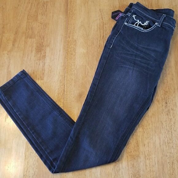 Pencil Straight Skinny Jeans Dark Denim By Decoded - Picture 1 of 8